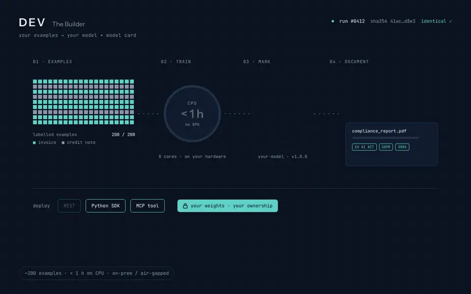DEV training a custom model from labelled examples